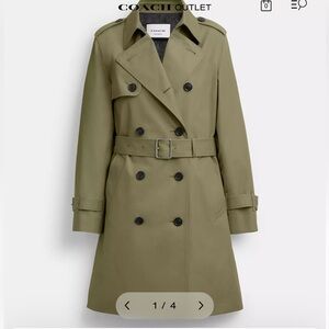 Coach Khaki Double-Breasted Trench Coat